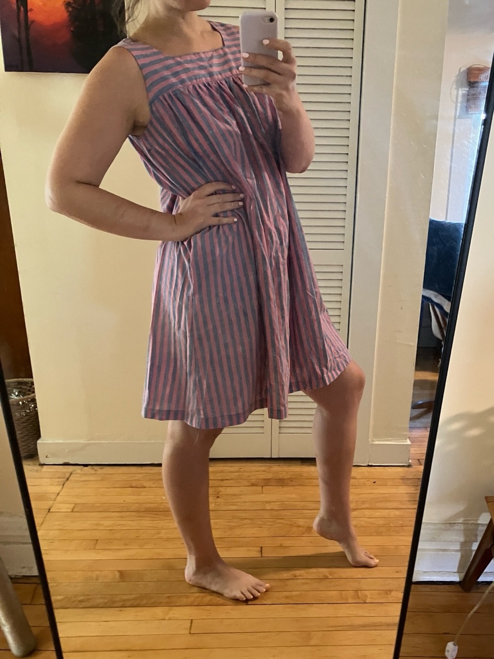 Homemade Vintage Striped Babydoll Sun Dress